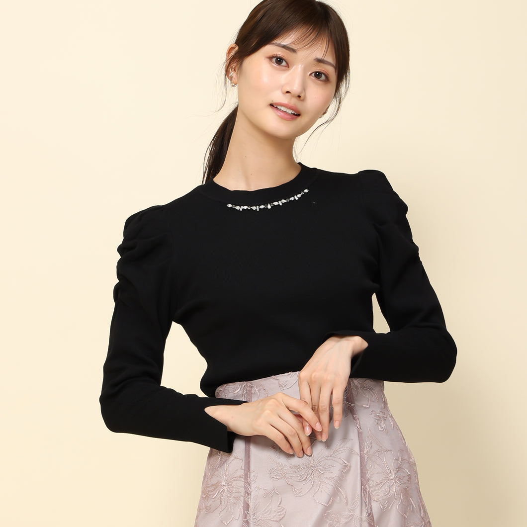 【予約販売商品】ジュエルビジューニット/MM338323 (ブラック)