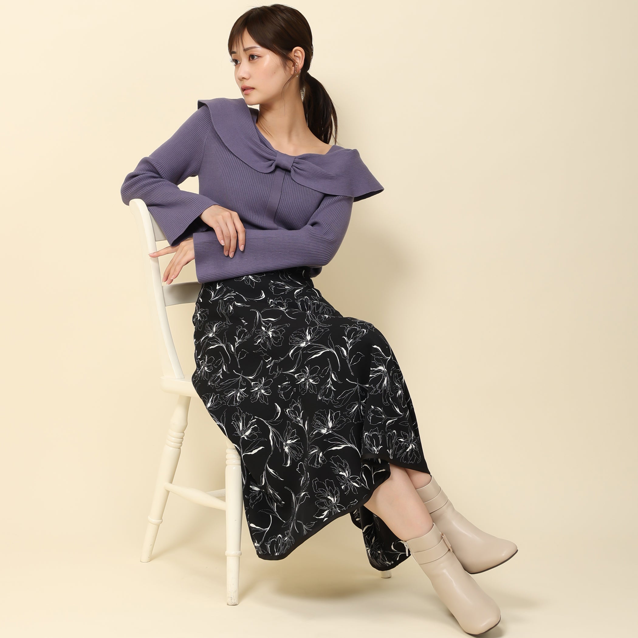 【予約販売商品】リボンケープカラーニット/MM338316