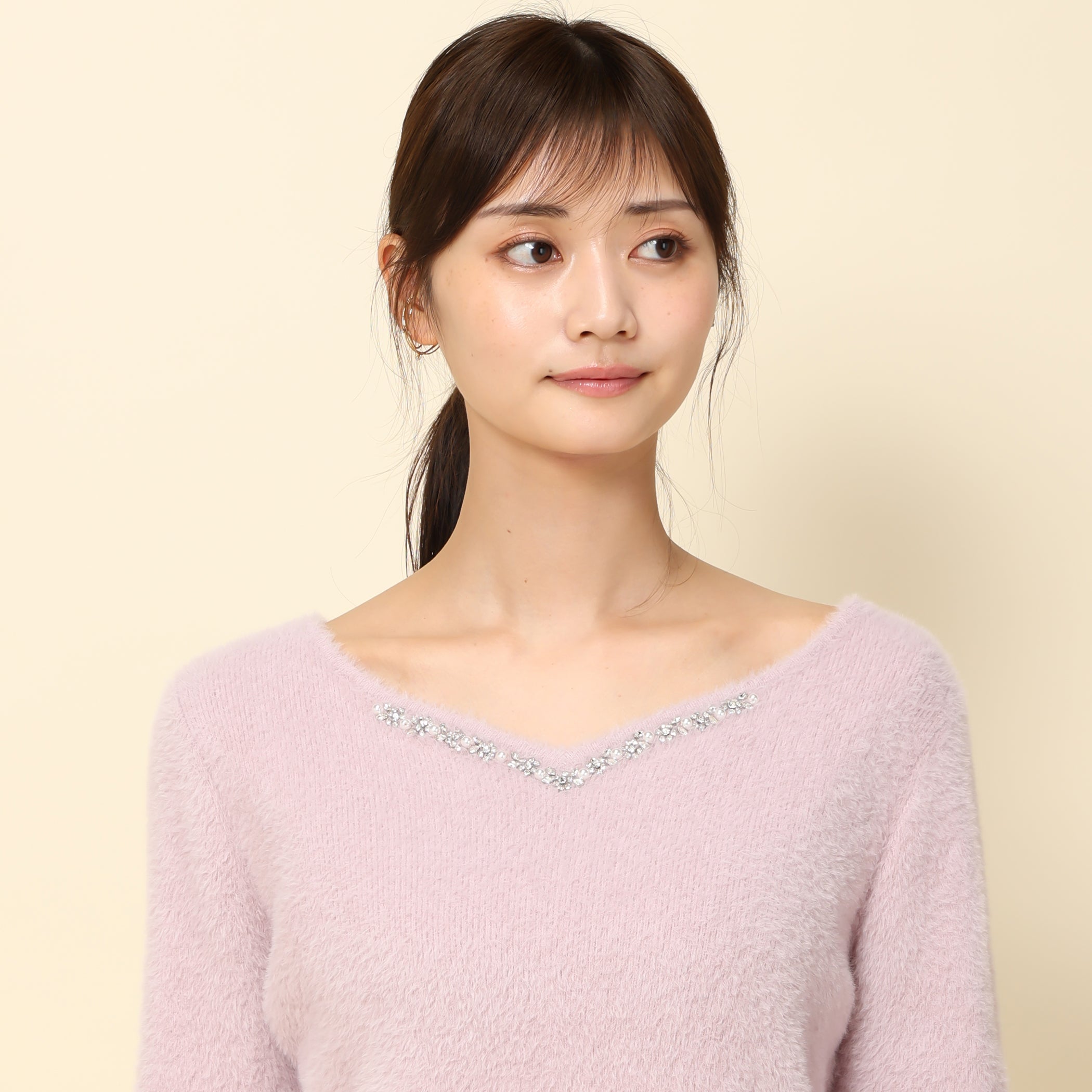 【予約販売商品】シャギーハートネックビジューニット/MM338303