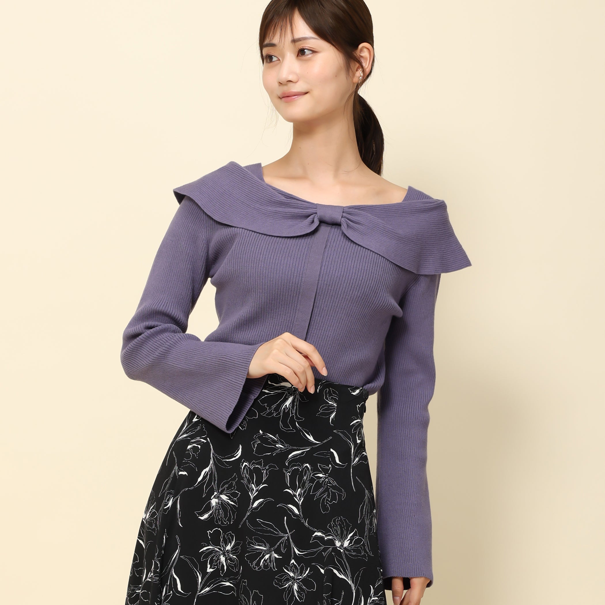 【予約販売商品】リボンケープカラーニット/MM338316