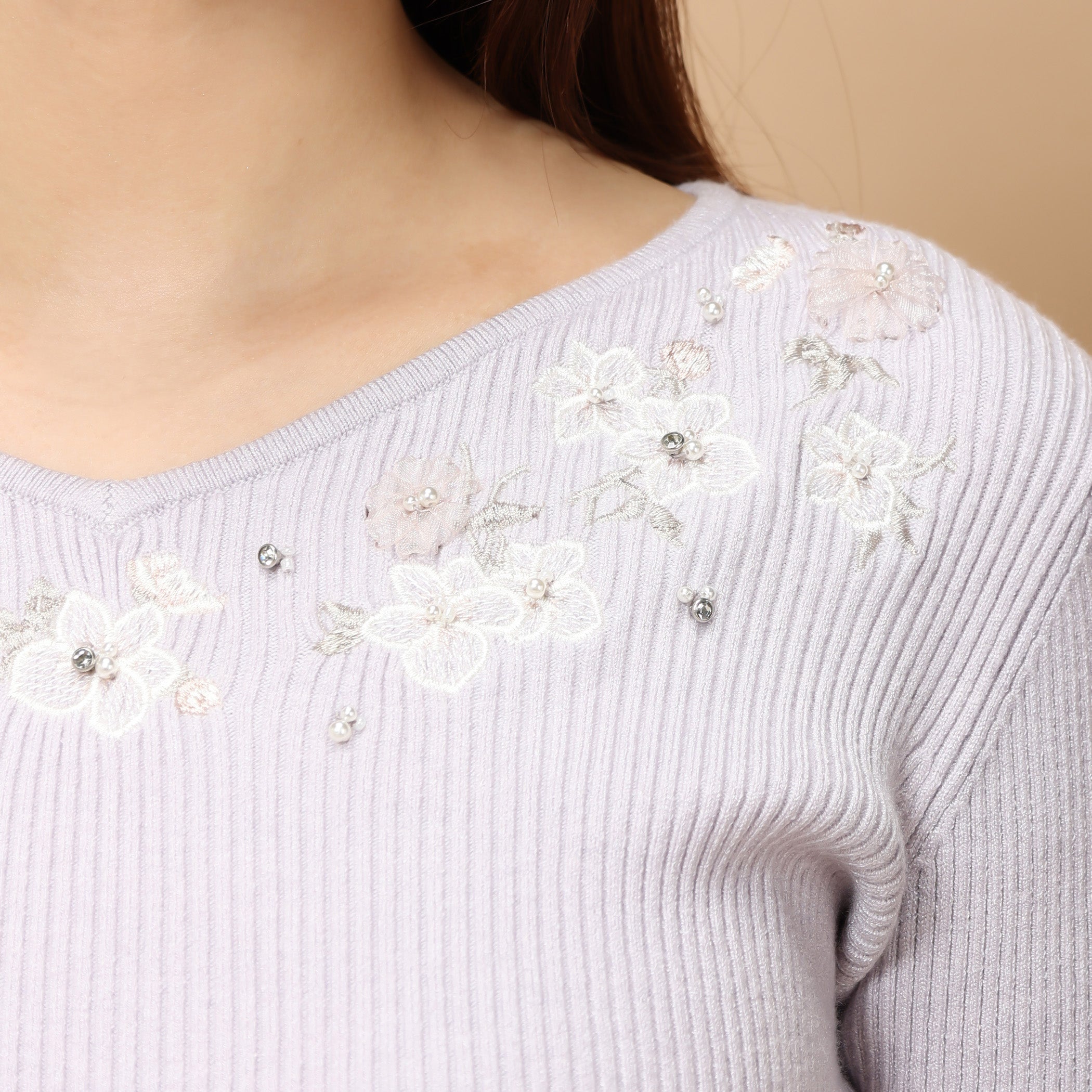 刺繍ベルスリーブニット/MM348307