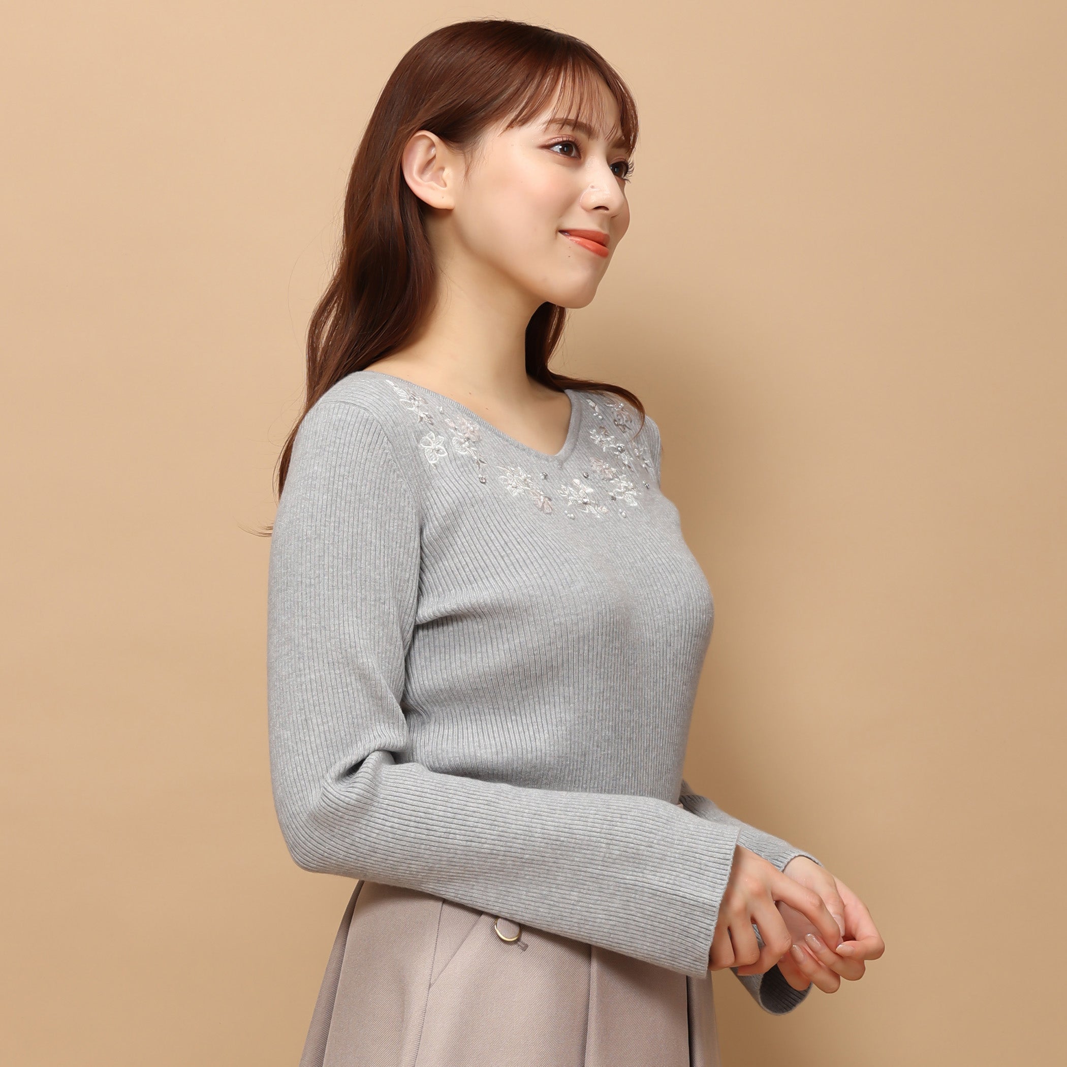 刺繍ベルスリーブニット/MM348307
