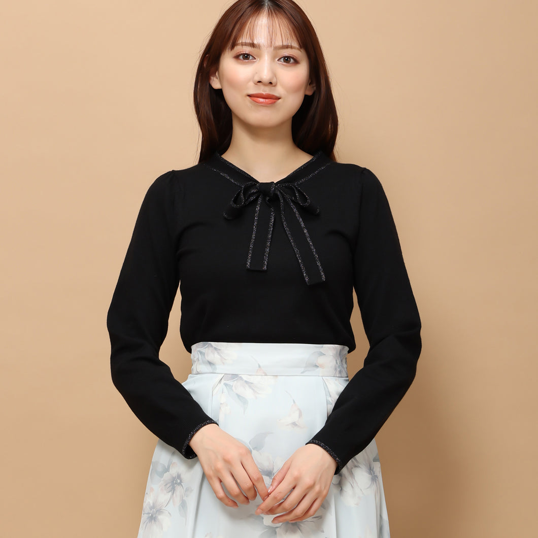 【予約販売】ラメボウタイニット/MM348309 (ブラック)