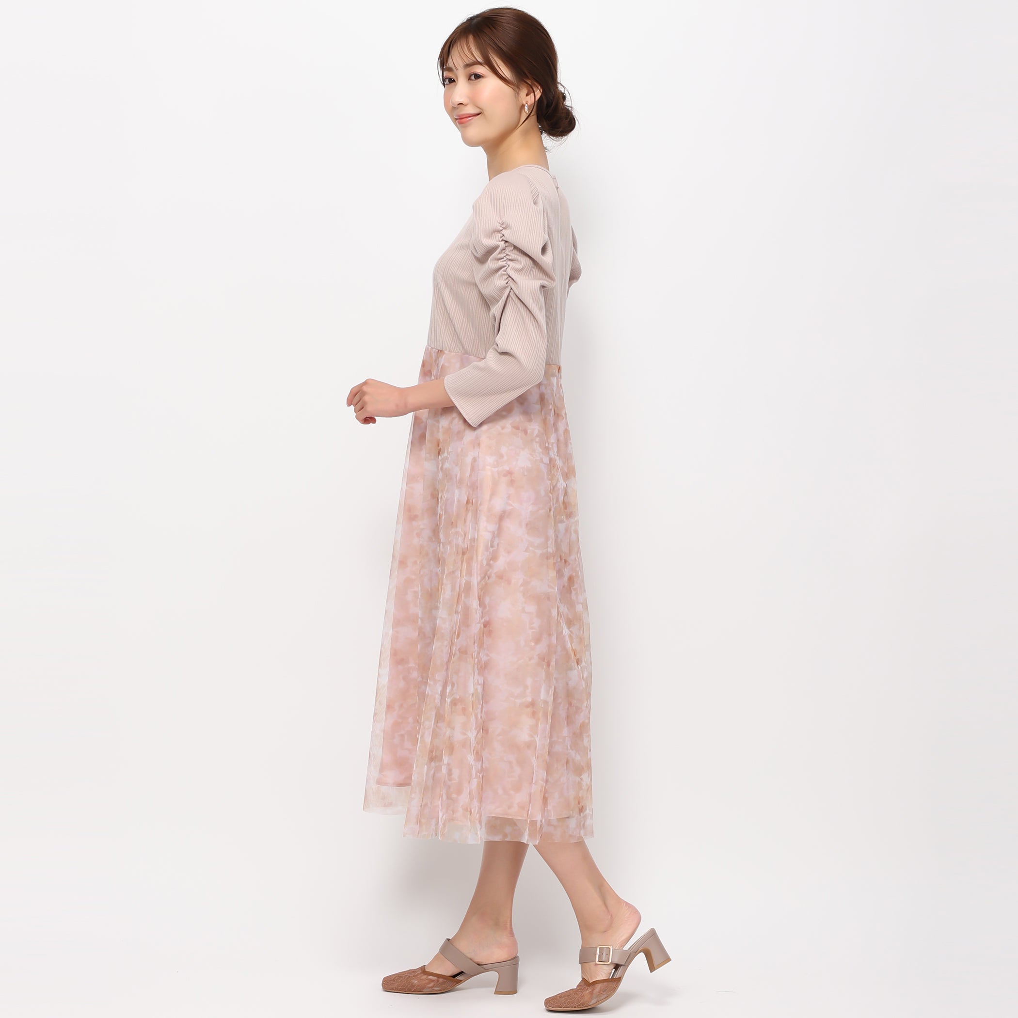 【3月上旬販売予定/予約販売】ぼかしフラワーチュールワンピース/MM417416