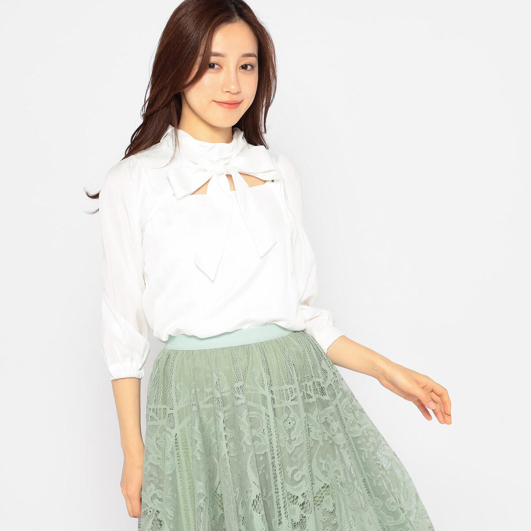 カットオフリボンブラウス【オンラインストア限定価格】/mm318102