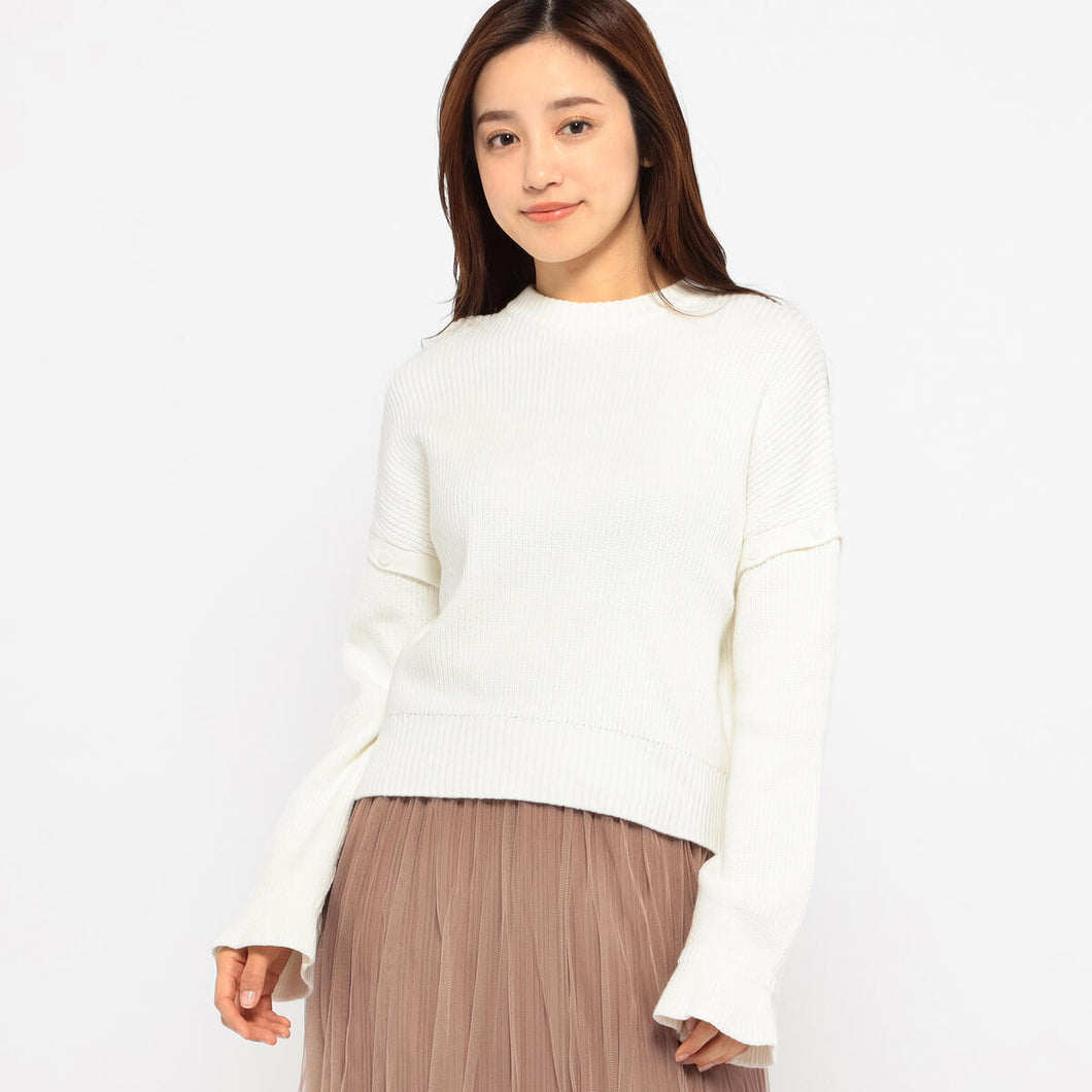 袖釦開きミドルニット/mm318308