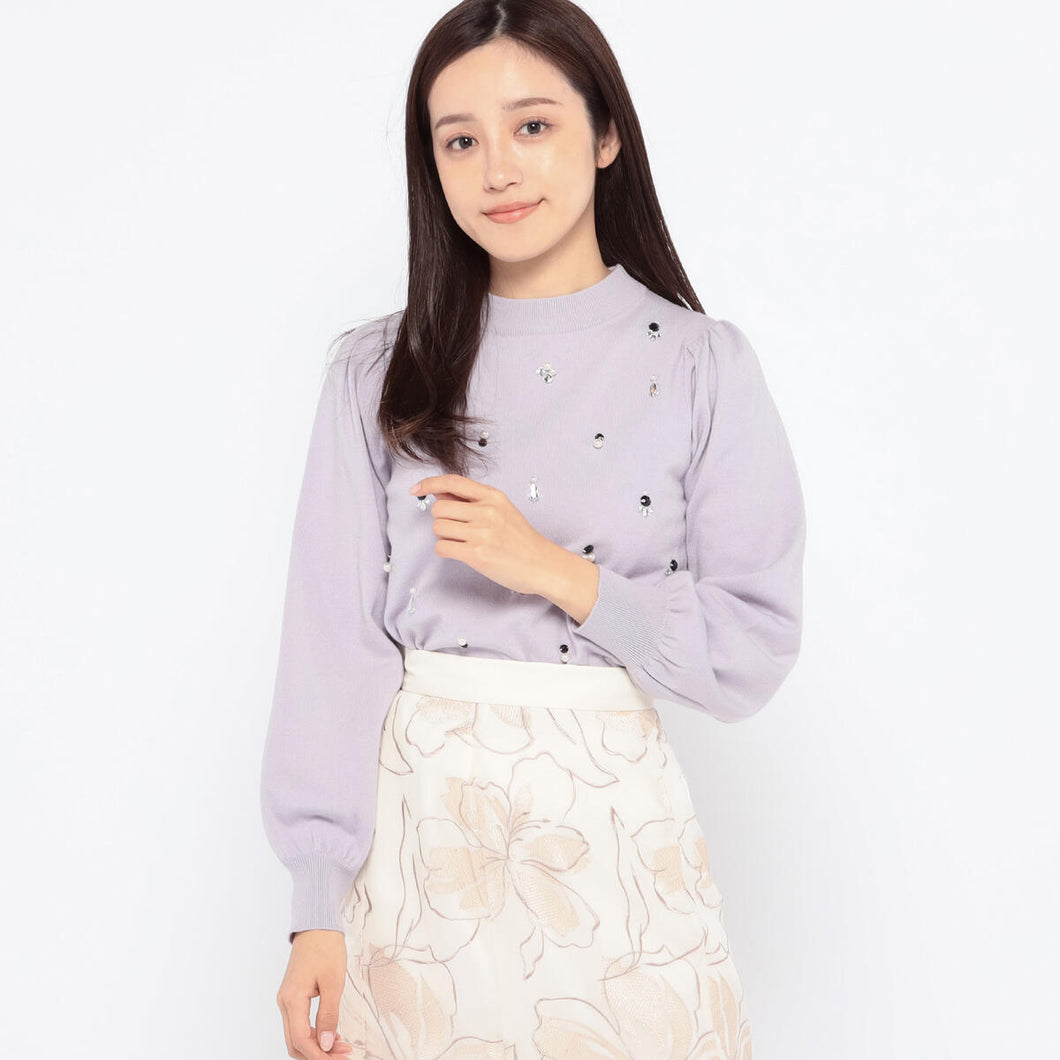 ビジューストーンハイネックニット【オンラインストア限定価格】/mm318320